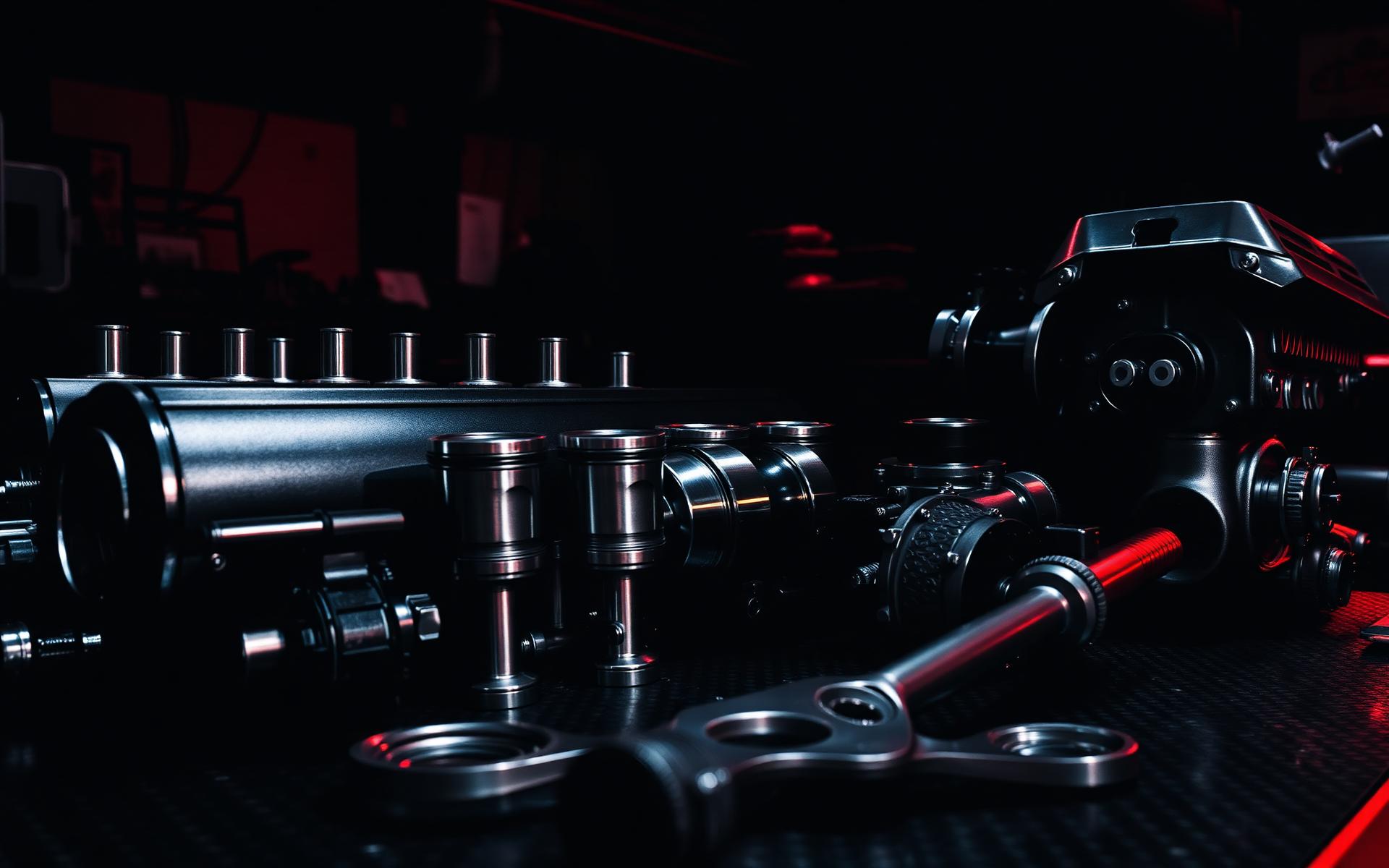 Auto spare parts on display at Habib Auto Parts shop